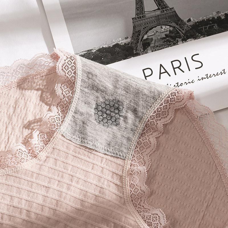 ショーツ レディース 4枚セット インナー 可愛い 女の子 薄手 抗菌 フィット感伸縮性 サラサラ 学生 快適 柔らかい 消臭 レース リボン 