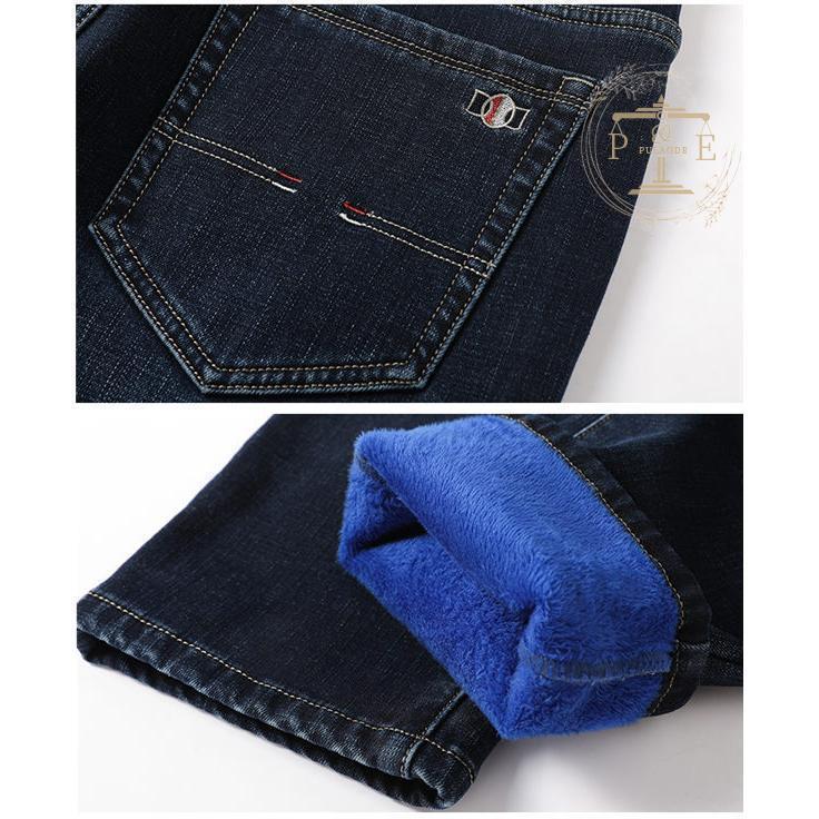 暖パン メンズ デニムパンツ イージーパンツ ジーンズ 厚手 秋冬 イージーパンツ ストレッチパンツ 裏起毛 暖かい 