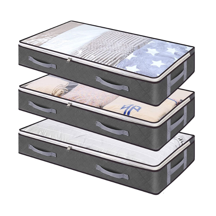 3個セット 布団収納袋 布団収納ボックス 収納 ベッド下収納 収納 布団収納ケース 持ち手付き 通気 おしゃれ ふとん 布団収納ケース クローゼット 