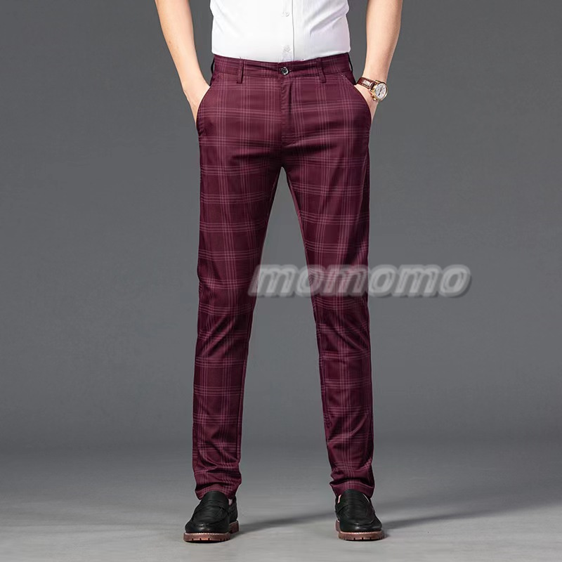 スラックス メンズ スリムパンツ 細身 美脚 ボおしゃれ 男性 紳士パンツ チェック柄 ビジネスパンツ春夏秋 ストライプ ウォッシャブル クールビズ 