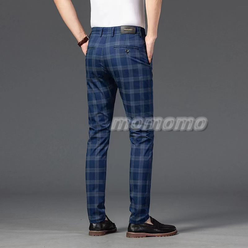 スラックス メンズ スリムパンツ 細身 美脚 ボおしゃれ 男性 紳士パンツ チェック柄 ビジネスパンツ春夏秋 ストライプ ウォッシャブル クールビズ 