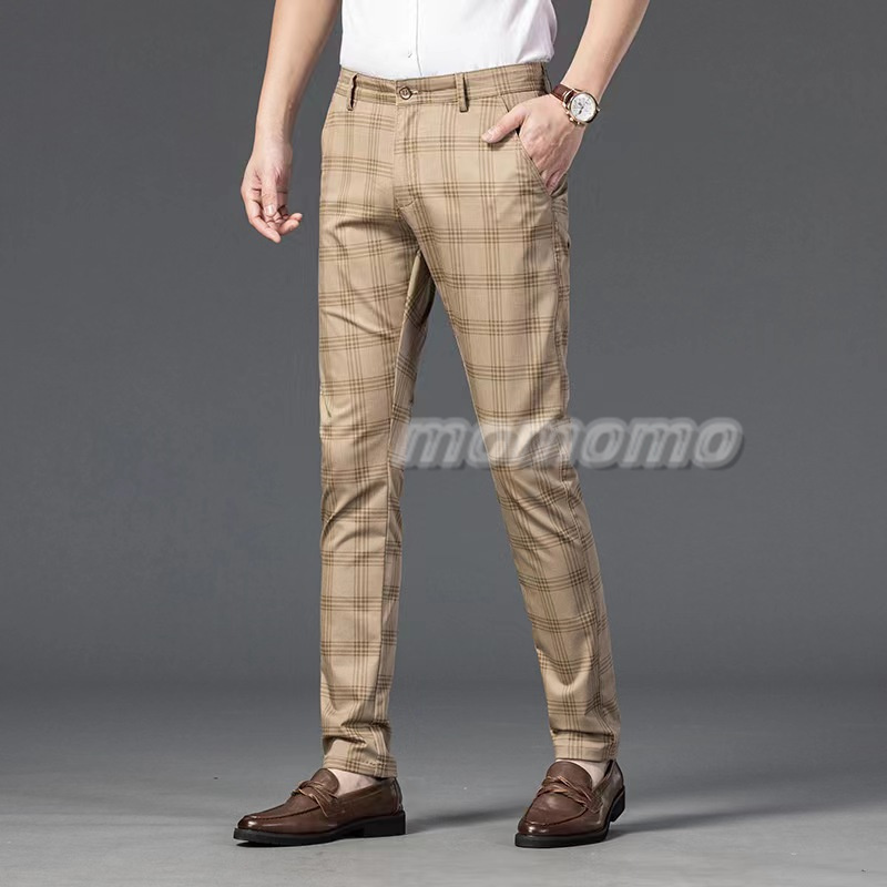 スラックス メンズ スリムパンツ 細身 美脚 ボおしゃれ 男性 紳士パンツ チェック柄 ビジネスパンツ春夏秋 ストライプ ウォッシャブル クールビズ 