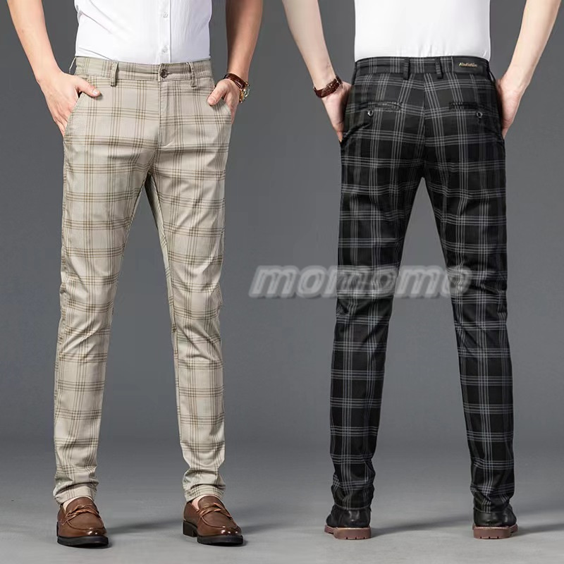 スラックス メンズ スリムパンツ 細身 美脚 ボおしゃれ 男性 紳士パンツ チェック柄 ビジネスパンツ春夏秋 ストライプ ウォッシャブル クールビズ 