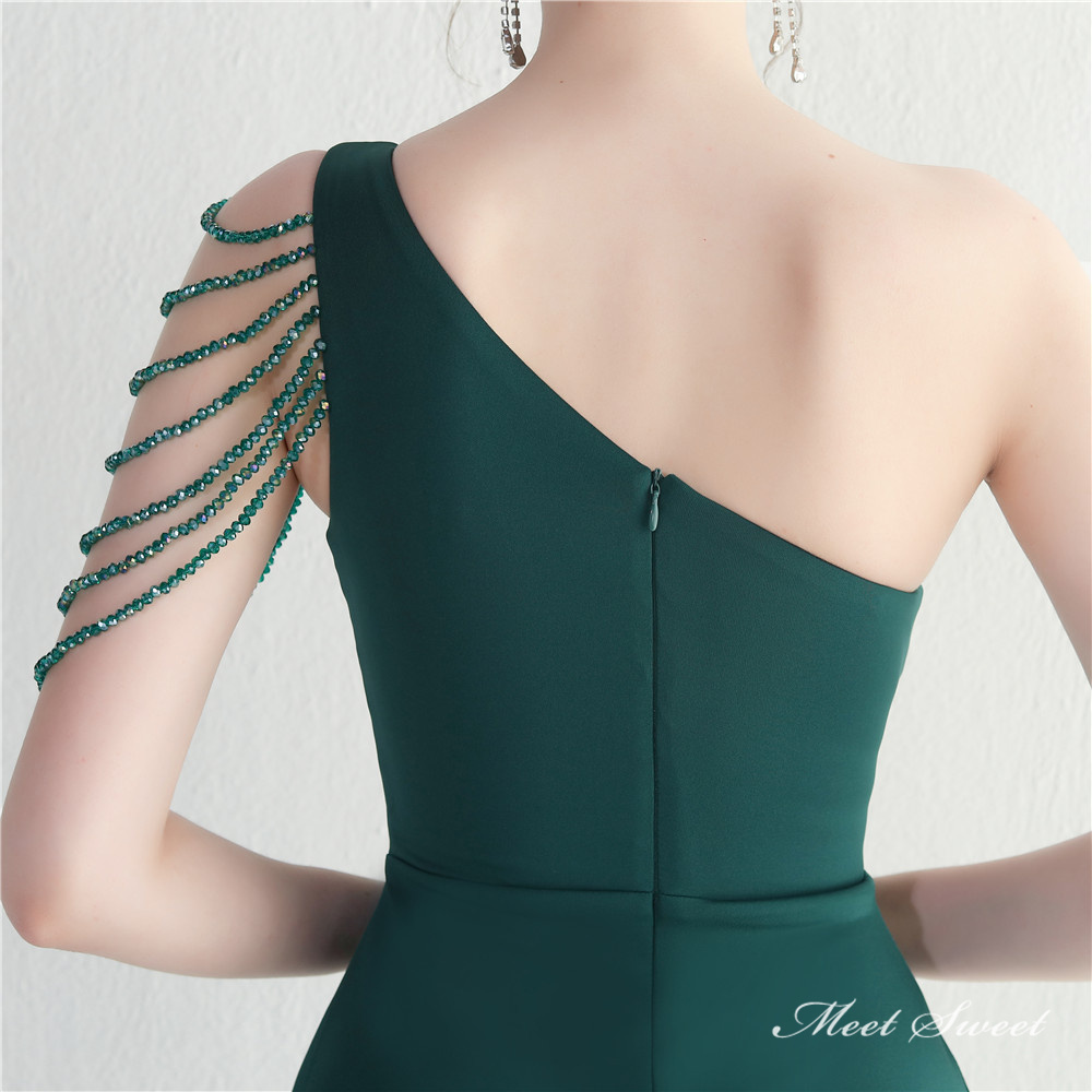 カラードレス マーメイドドレス パーティードレス ワンショルダー スリット ウェディングドレス ロングドレス 結婚式 発表会披露宴 サテン 演奏会 二次会 