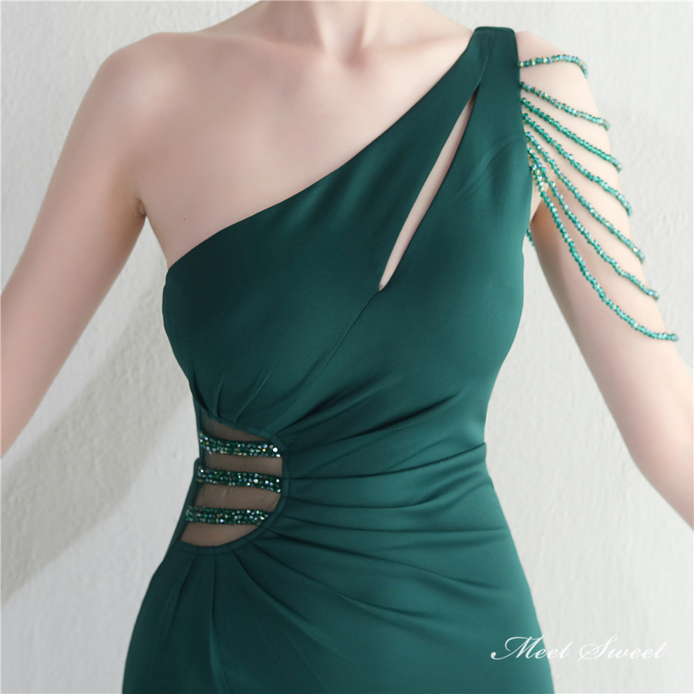 カラードレス マーメイドドレス パーティードレス ワンショルダー スリット ウェディングドレス ロングドレス 結婚式 発表会披露宴 サテン 演奏会 二次会 