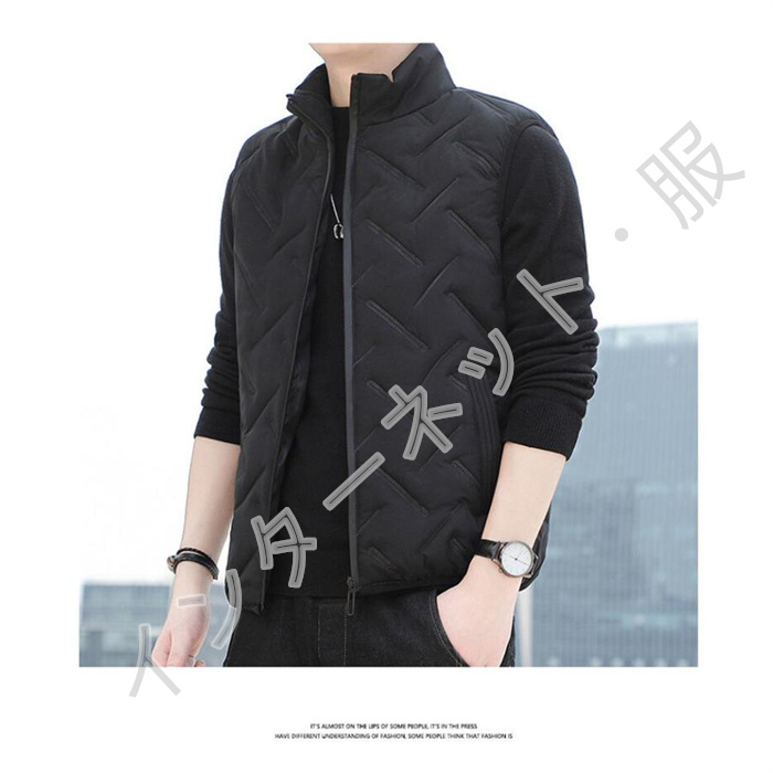 中綿ベスト メンズ ベスト アウター スタンドジップアップ 防寒 秋冬 通学 暖か 通勤 軽量 送料無料 大きいサイズ 着痩 無地 ゆったり おしゃれ 