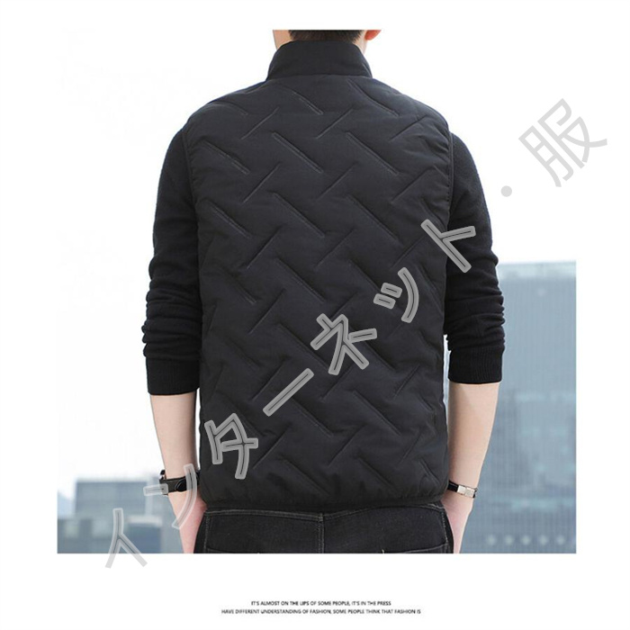 中綿ベスト メンズ ベスト アウター スタンドジップアップ 防寒 秋冬 通学 暖か 通勤 軽量 送料無料 大きいサイズ 着痩 無地 ゆったり おしゃれ 