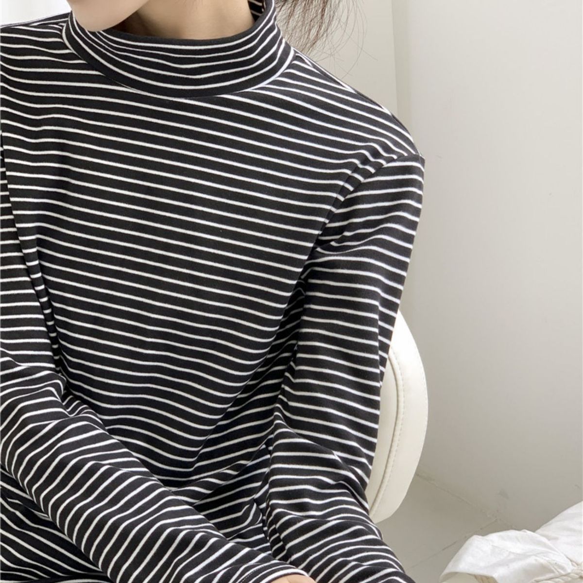 レディース 春 夏 秋 トップス Tシャツ 通勤 ボーダー 長袖 クルーネック フレアスリーブ カットソー ロングスリーブ オフィスカジュアル 