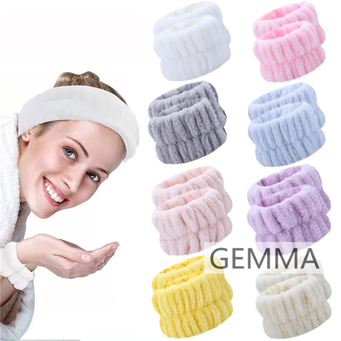 洗顔用リストバンド ヘアバンド 手首用バンド 袖濡れ防止 吸水バンド 無地 ストレッチ良い 腕ひじ かわいい 柔らかい 洗顔 服濡れず 翌日発送 洗面 