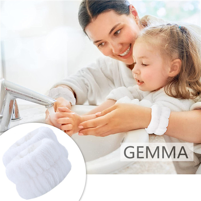 洗顔用リストバンド ヘアバンド 手首用バンド 袖濡れ防止 吸水バンド 無地 ストレッチ良い 腕ひじ かわいい 柔らかい 洗顔 服濡れず 翌日発送 洗面 