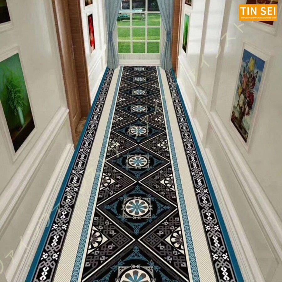 廊下敷きカーペット 幾何柄 民族柄 ロングマット 洗える 滑り止め付 廊下 高級 防音 じゅうたん キッチンマット オールシーズン ラグマット マット 北欧風 