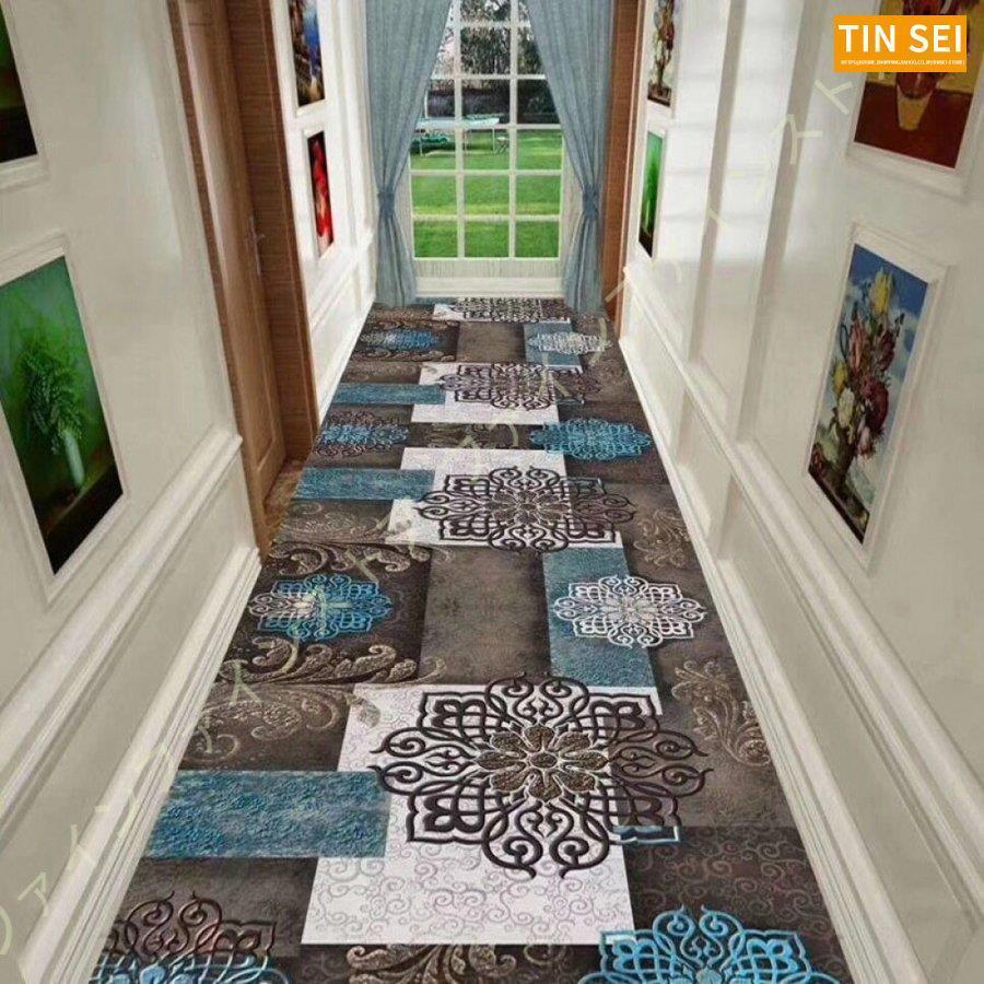 廊下敷きカーペット 幾何柄 民族柄 ロングマット 洗える 滑り止め付 廊下 高級 防音 じゅうたん キッチンマット オールシーズン ラグマット マット 北欧風 