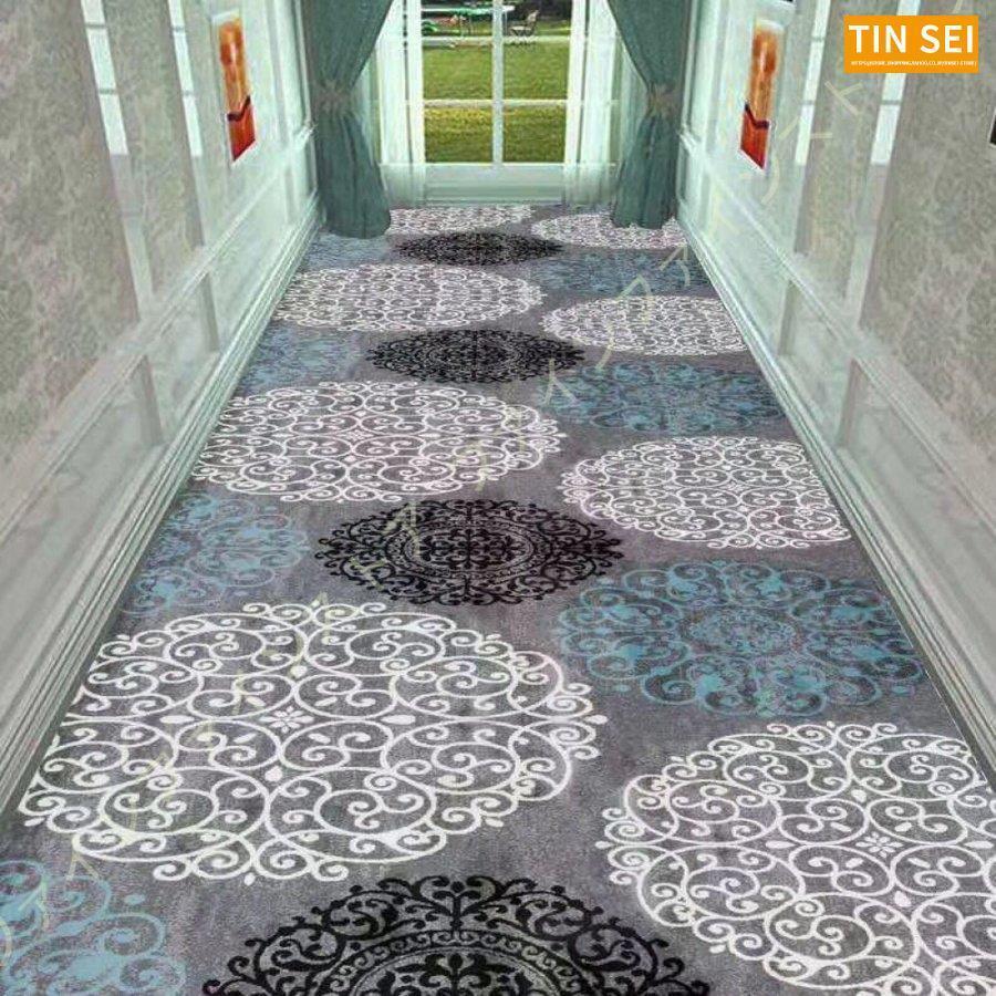 廊下敷きカーペット 幾何柄 民族柄 ロングマット 洗える 滑り止め付 廊下 高級 防音 じゅうたん キッチンマット オールシーズン ラグマット マット 北欧風 