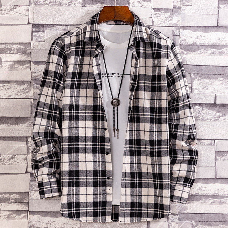 ネルシャツ 長袖シャツ メンズ チェックシャツ おしゃれ 開襟シャツ 長袖 秋服 春服 ビジネス ファッション トップス 