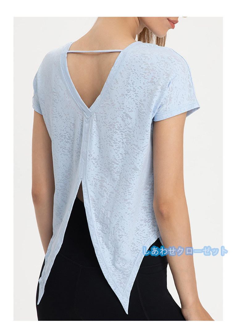 ヨガウェア レディース トップス 半袖 Tシャツ ホットヨガ スポーツウェア ランニングウェア かわいい フィットネス おしゃれ 速乾 吸汗 