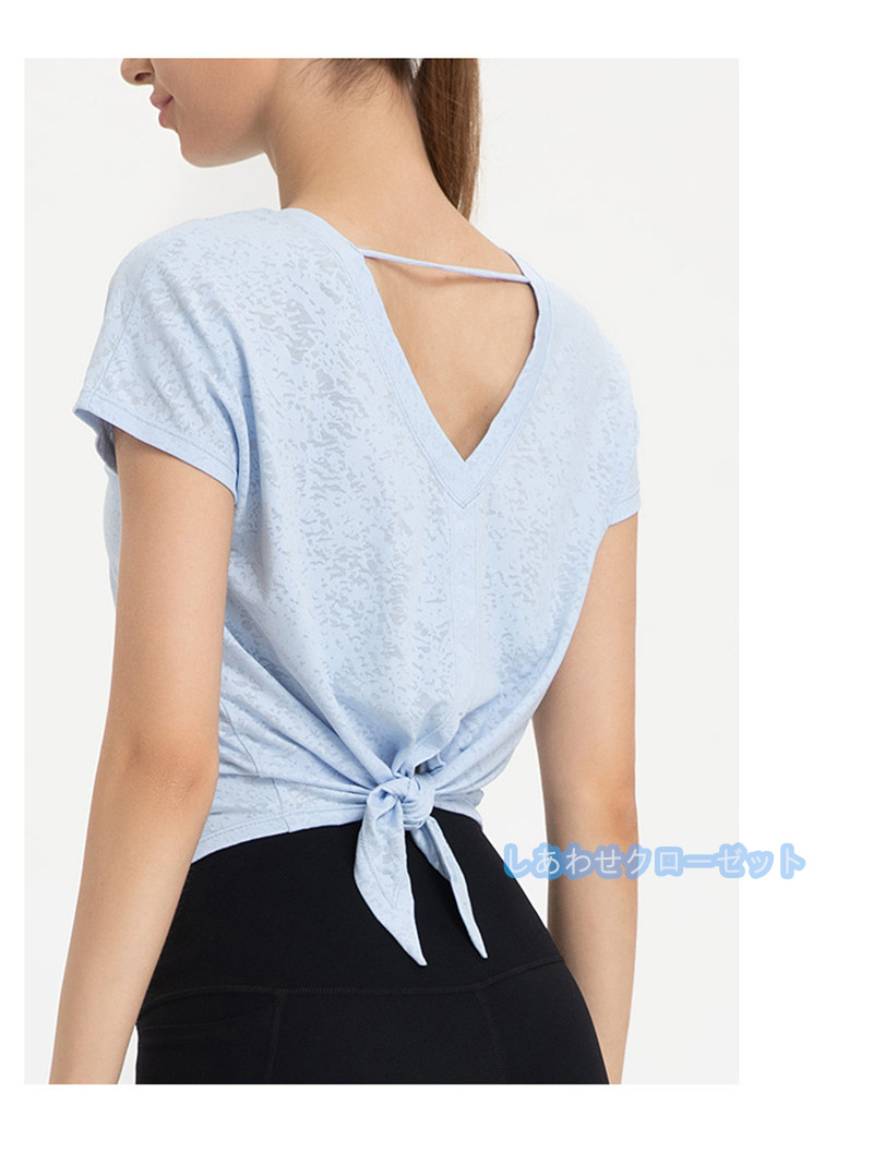 ヨガウェア レディース トップス 半袖 Tシャツ ホットヨガ スポーツウェア ランニングウェア かわいい フィットネス おしゃれ 速乾 吸汗 