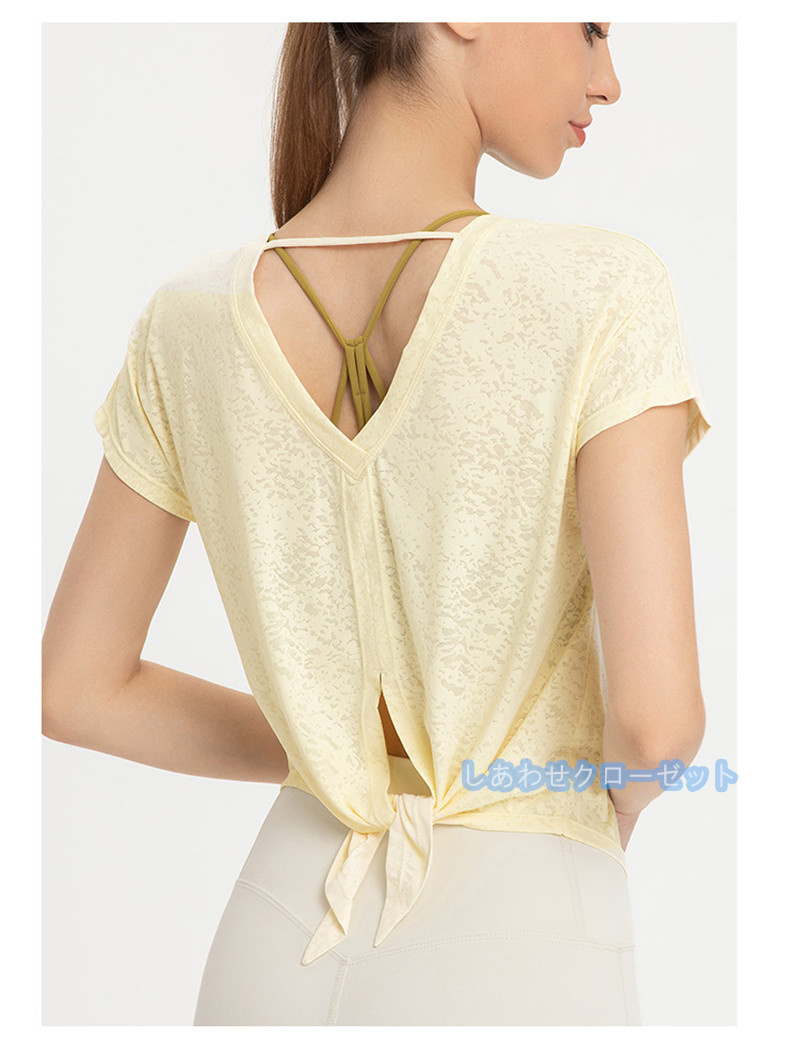 ヨガウェア レディース トップス 半袖 Tシャツ ホットヨガ スポーツウェア ランニングウェア かわいい フィットネス おしゃれ 速乾 吸汗 