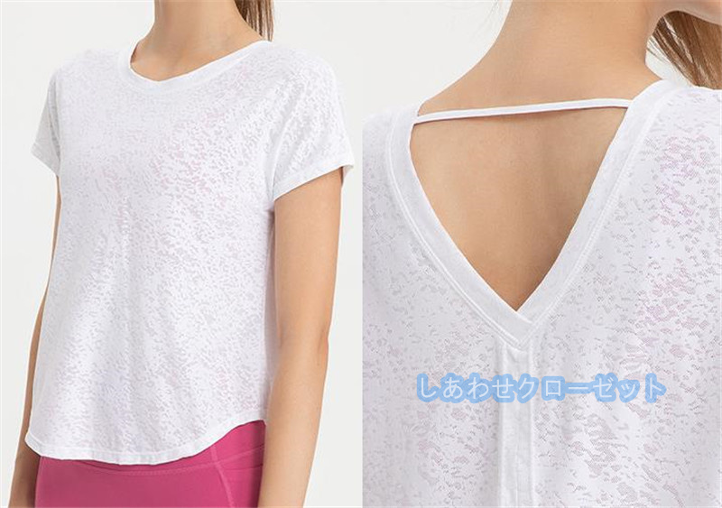 ヨガウェア レディース トップス 半袖 Tシャツ ホットヨガ スポーツウェア ランニングウェア かわいい フィットネス おしゃれ 速乾 吸汗 