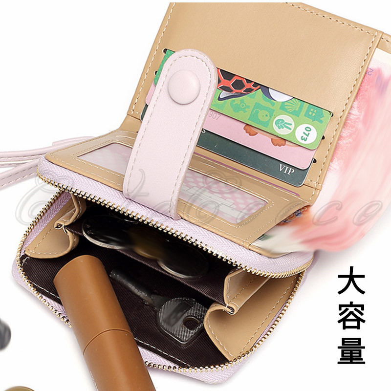 二つ折り財布 花柄 プリント 綺麗 折り畳み 軽量 Lファスナー しっとりした手触り スキミング防止機能 友達 カード収納 おしゃれ 耐久性 送料無料 
