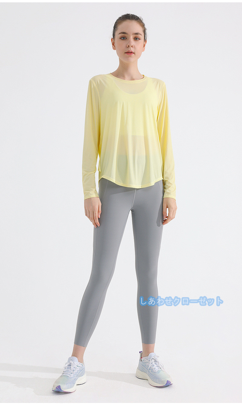 ヨガウェア レディース トップス 長袖 Tシャツ ホットヨガ ランニングウェア フィットネス 速乾 おしゃれ かわいい 吸汗 スポーツウェア 