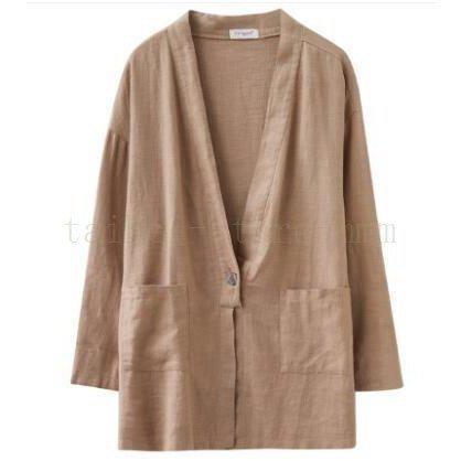 カーディガン レディース ジャケット ノーカラージャケット 綿麻 サマージャケット 40代 春夏 20代 無地 30代 カジュアル アウター 50代 薄手 
