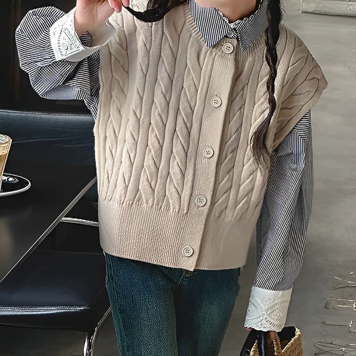 小学生 キッズ 女の子 ニットベスト カジュアルシャツ 2点セット ガーダンス可愛い 春秋 長袖 カジュアル 通学 韓国 トップス おしゃれ 