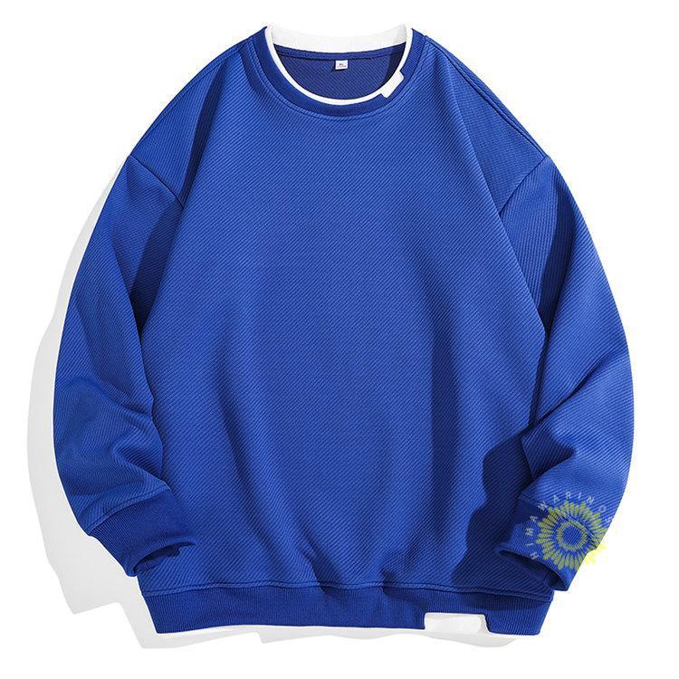 スウェットシャツ トレーナー メンズ 長袖 プルオーバー 重ね着風 丸首 カジュアル 2023 ゆったり おしゃれ 秋 トップス 無地 秋服 