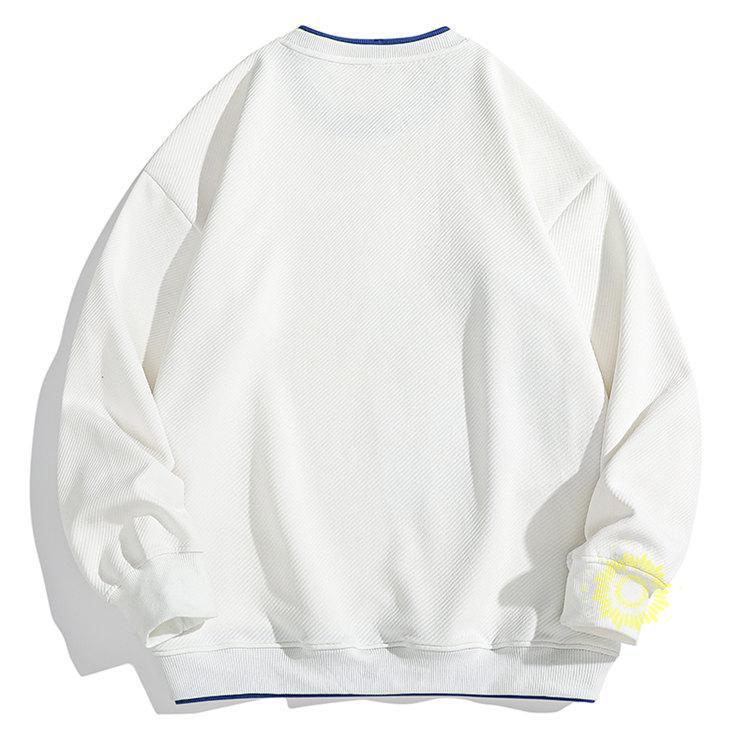 スウェットシャツ トレーナー メンズ 長袖 プルオーバー 重ね着風 丸首 カジュアル 2023 ゆったり おしゃれ 秋 トップス 無地 秋服 