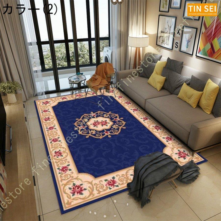 絨毯 高級 ラグ おしゃれ カーペット ラグマット 高級 じゅうたん ヴィンテージ オレンジ グリーン 厚手 クラシック アンティーク アンティーク調 