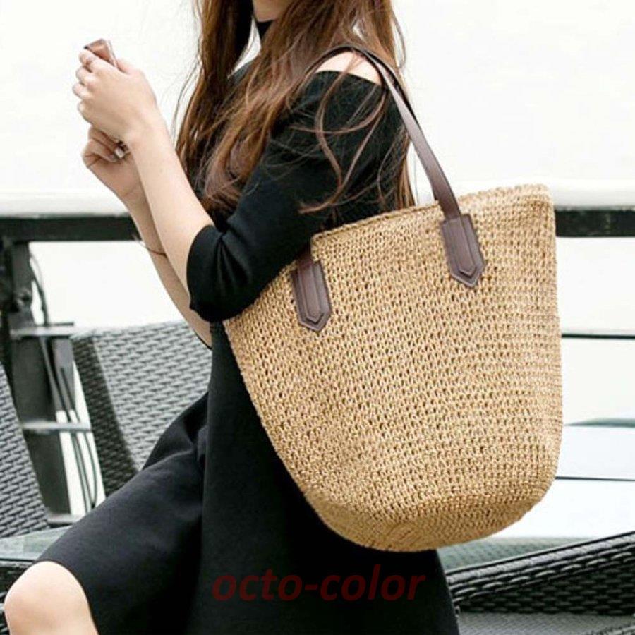 かごバッグ レディース トートバッグ A4 ストローバッグ 夏 リゾート バッグ 