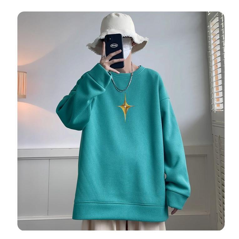 トレーナー メンズ 長袖Tシャツ ワッフル生地 Tシャツ 長袖 トップス 春 カジュアル ロゴ 通学 秋 おしゃれ クルーネック 