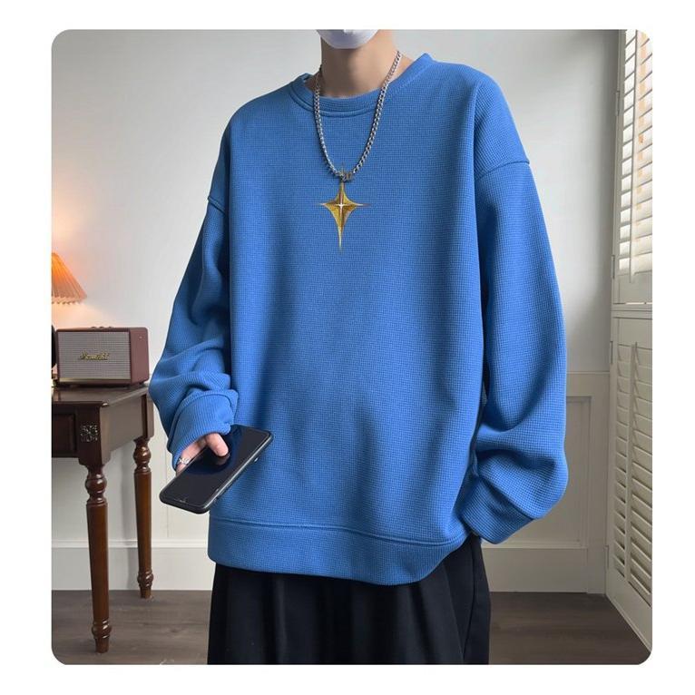 トレーナー メンズ 長袖Tシャツ ワッフル生地 Tシャツ 長袖 トップス 春 カジュアル ロゴ 通学 秋 おしゃれ クルーネック 