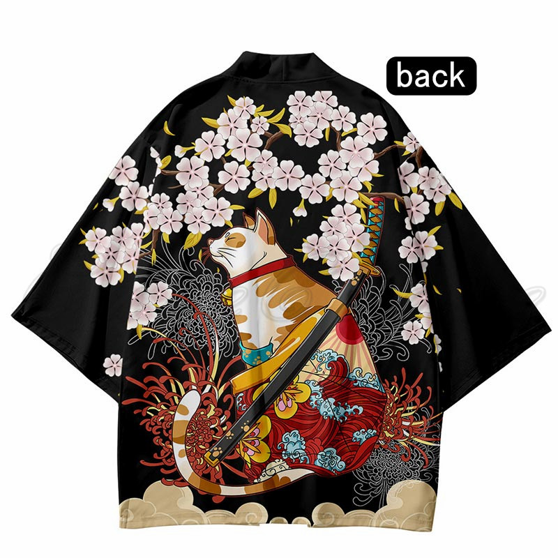 羽織り 七分袖 和風 薄手 トップス 鶴柄 花火大会 カジュアル 夏服 夏祭り 送料無料 ゆったり 軽量 猫柄 冷房対策 きれいめ 通気性 日焼け止め 透けない厚手 