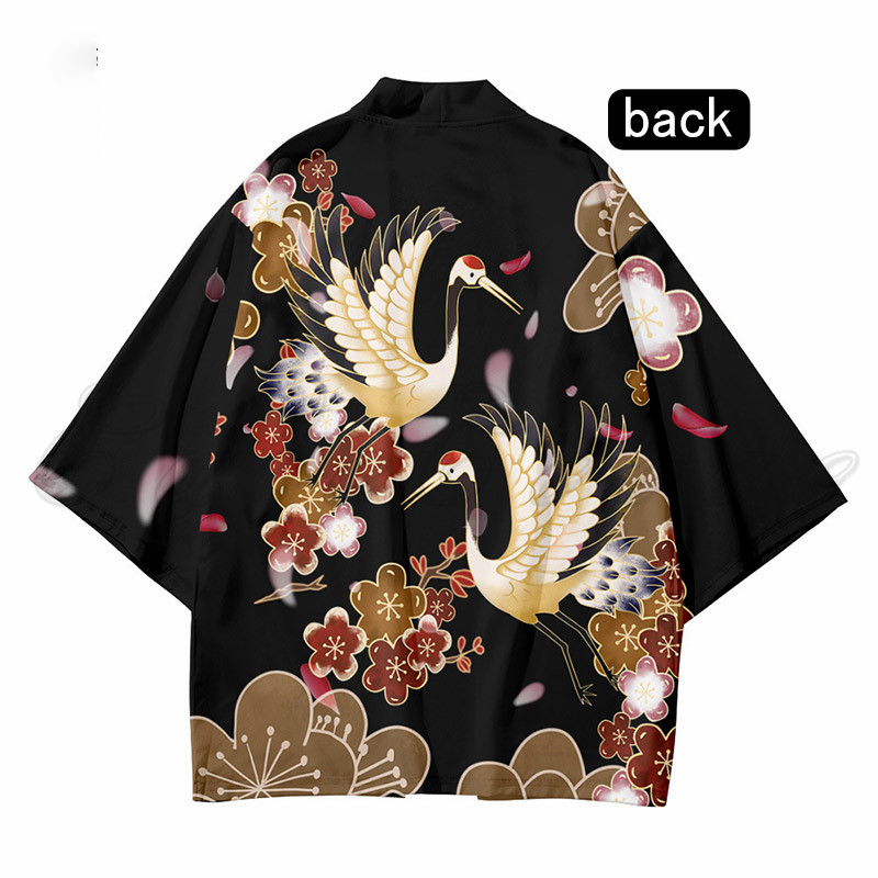 羽織り 七分袖 和風 薄手 トップス 鶴柄 花火大会 カジュアル 夏服 夏祭り 送料無料 ゆったり 軽量 猫柄 冷房対策 きれいめ 通気性 日焼け止め 透けない厚手 