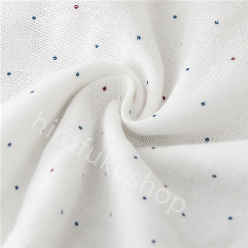 長袖シャツ コットン ダブルガーゼ レディース ガーゼシャツ 長袖 カジュアル トップス 春秋 お洒落 シャツ 重ね着 ドット 白シャツ レース 