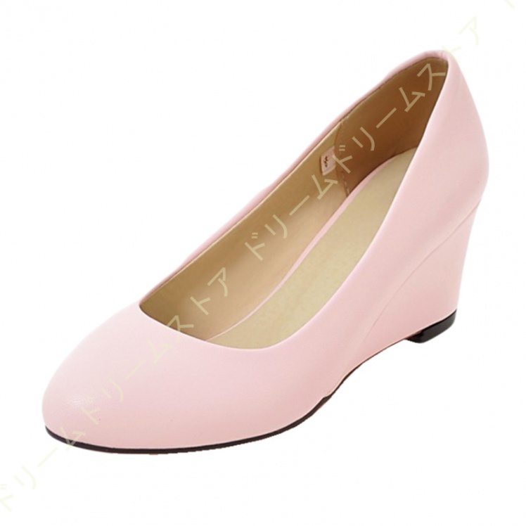 パンプス レディース 痛くない 歩きやすい ヒール6CM ウエッジソール 厚底 コンフォート 仕事 ラウンドトゥ 美脚 ママ疲れにくい モカシン 