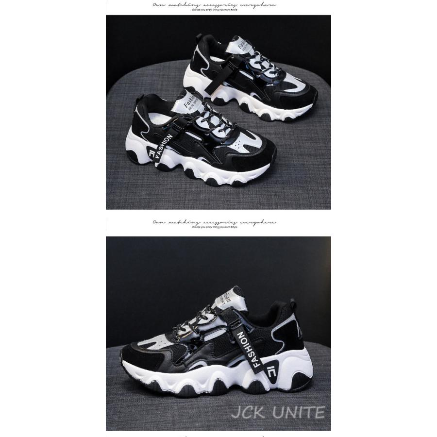 秋靴 レディース ダッドスニーカー ランニングスニーカー 4色 街歩き 韓国風 おしゃれ オフィス 歩きやすい婦人靴 通学 厚底 