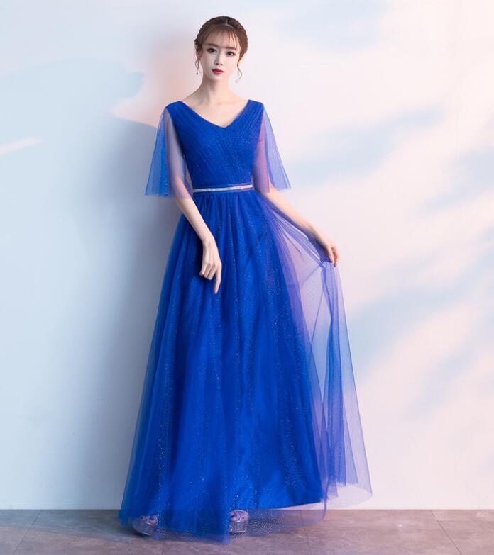 レディース ワンピース パーティードレス 半袖 イブニングドレス エレフレア袖 コンサート フォーマルドレス 二次会 演奏会披露宴 忘年会 チュール重ね 