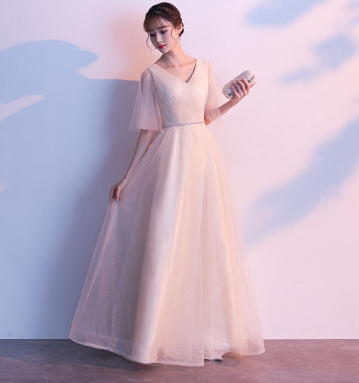 レディース ワンピース パーティードレス 半袖 イブニングドレス エレフレア袖 コンサート フォーマルドレス 二次会 演奏会披露宴 忘年会 チュール重ね 