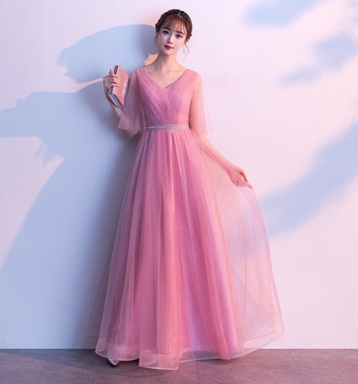 レディース ワンピース パーティードレス 半袖 イブニングドレス エレフレア袖 コンサート フォーマルドレス 二次会 演奏会披露宴 忘年会 チュール重ね 