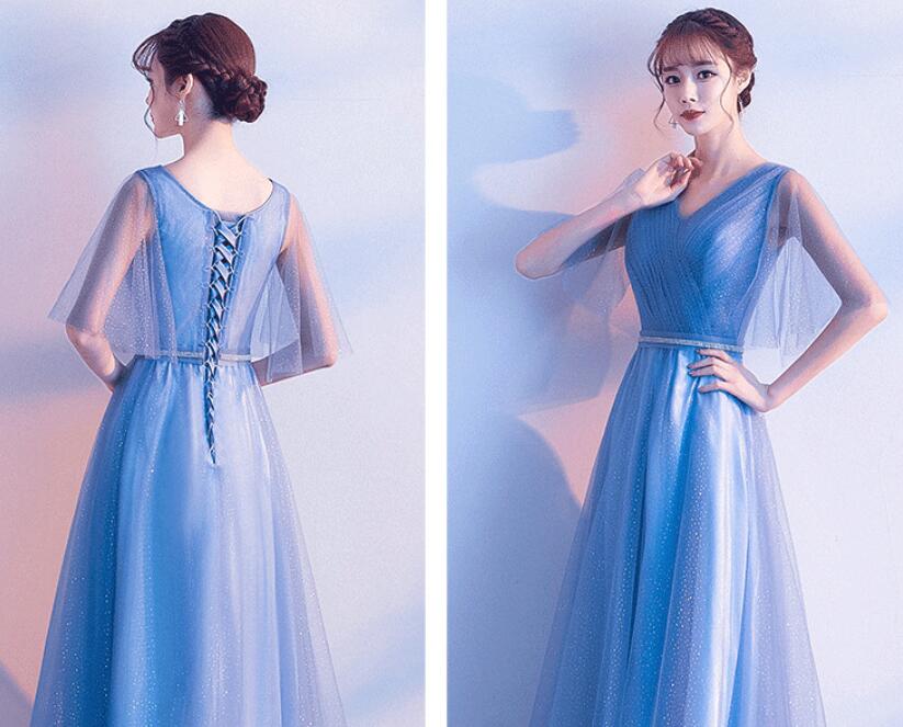 レディース ワンピース パーティードレス 半袖 イブニングドレス エレフレア袖 コンサート フォーマルドレス 二次会 演奏会披露宴 忘年会 チュール重ね 