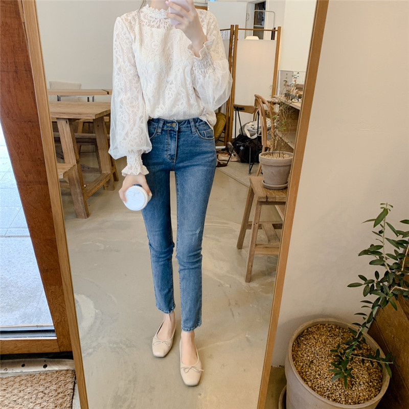 ブラウス レディース 長袖 シャツ レース 花柄 可愛い きれいめ おしゃれ 着痩せ 通勤 お洒落 オフィス トップス 大人 OL フォーマル 