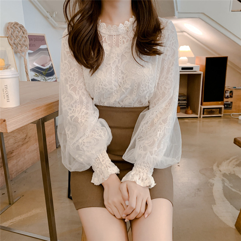 ブラウス レディース 長袖 シャツ レース 花柄 可愛い きれいめ おしゃれ 着痩せ 通勤 お洒落 オフィス トップス 大人 OL フォーマル 