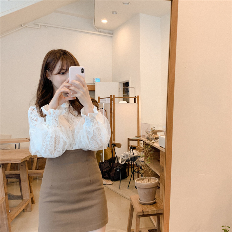 ブラウス レディース 長袖 シャツ レース 花柄 可愛い きれいめ おしゃれ 着痩せ 通勤 お洒落 オフィス トップス 大人 OL フォーマル 