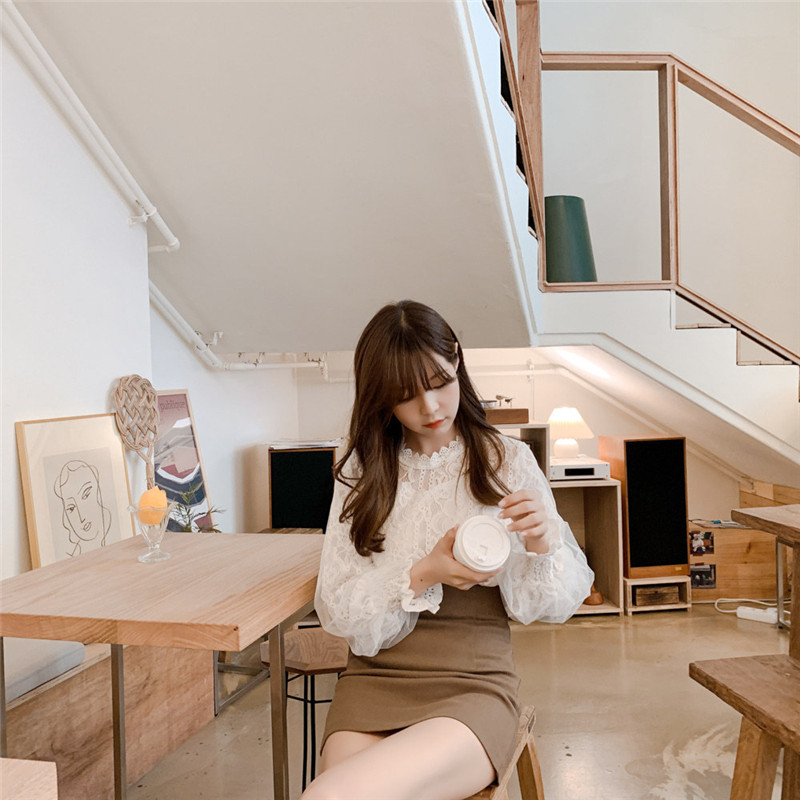 ブラウス レディース 長袖 シャツ レース 花柄 可愛い きれいめ おしゃれ 着痩せ 通勤 お洒落 オフィス トップス 大人 OL フォーマル 