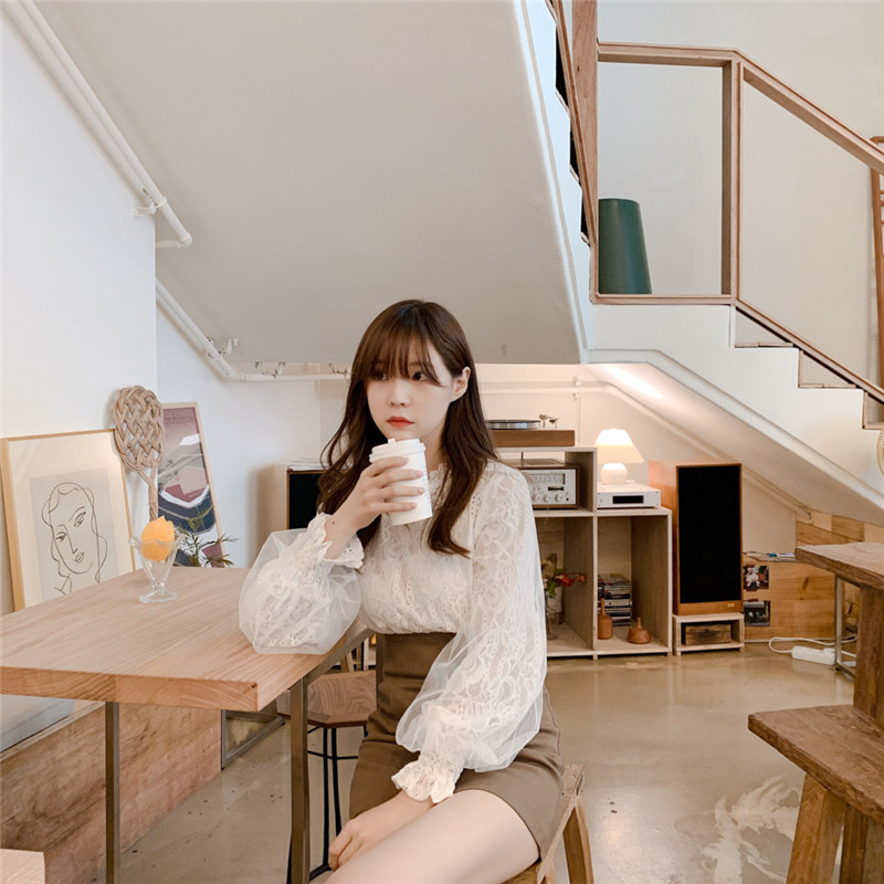 ブラウス レディース 長袖 シャツ レース 花柄 可愛い きれいめ おしゃれ 着痩せ 通勤 お洒落 オフィス トップス 大人 OL フォーマル 
