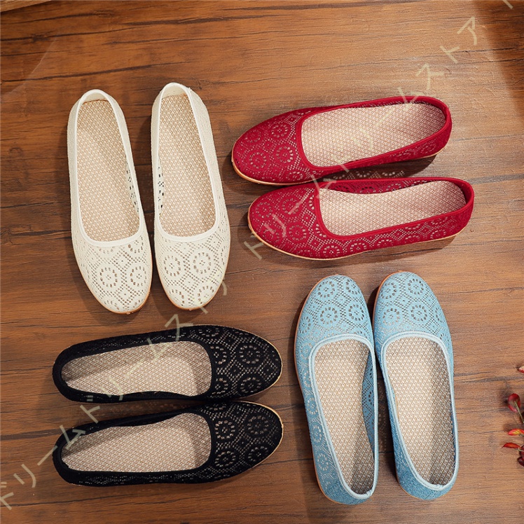 走れる パンプス 痛くない ラウンドトゥ ウエッジソール フラットパンプス レディース ローヒール 美脚 軽量 ナース レース ウェッジソール 2CM ヒール 