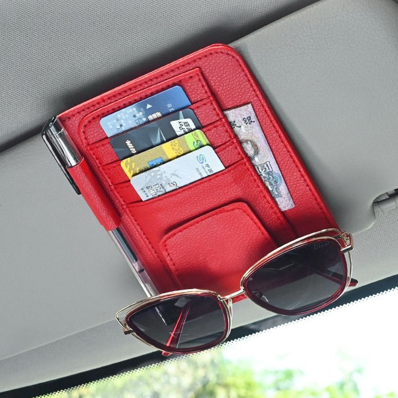 サンバイザー 収納 車 サングラスホルダー 車用 車載ホルダー おしゃれ 収納ケース メガネホルダー ポケット 領収書 駐車券 便利 車内自動車 