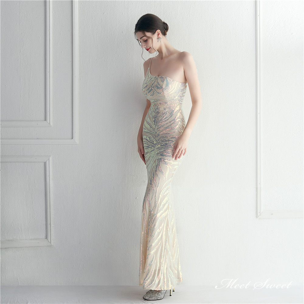 カラードレス マーメイドドレス パーティードレス ワンショルダー ビーズ 袖なし 二次会 発表会 イブニングドレス 結婚式 ウェディングドレス ファスナー 