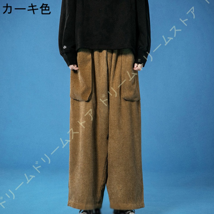ワイドパンツ メンズ リラックスパンツ 無地 カーゴパンツ 太め モード 大きいサイズ アウトドア カジュアル 春 夏 ゆったり キャンプ ボ個性 秋 